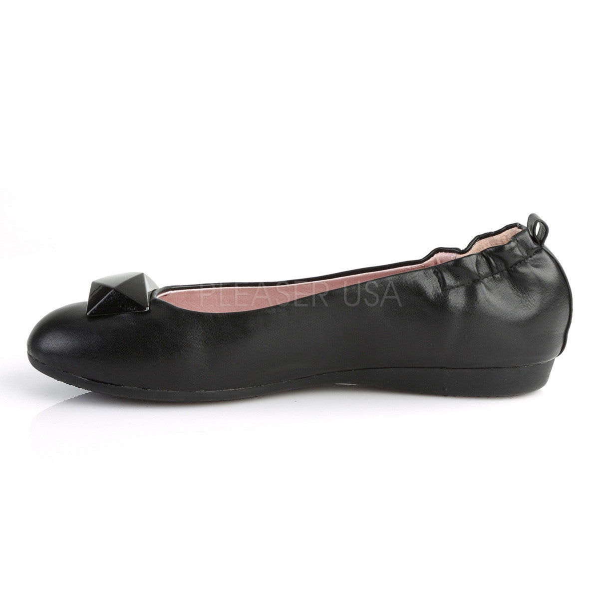 Black Round Toe Foldable Ballet Flats With Elasticated Heel |Pin Up ...