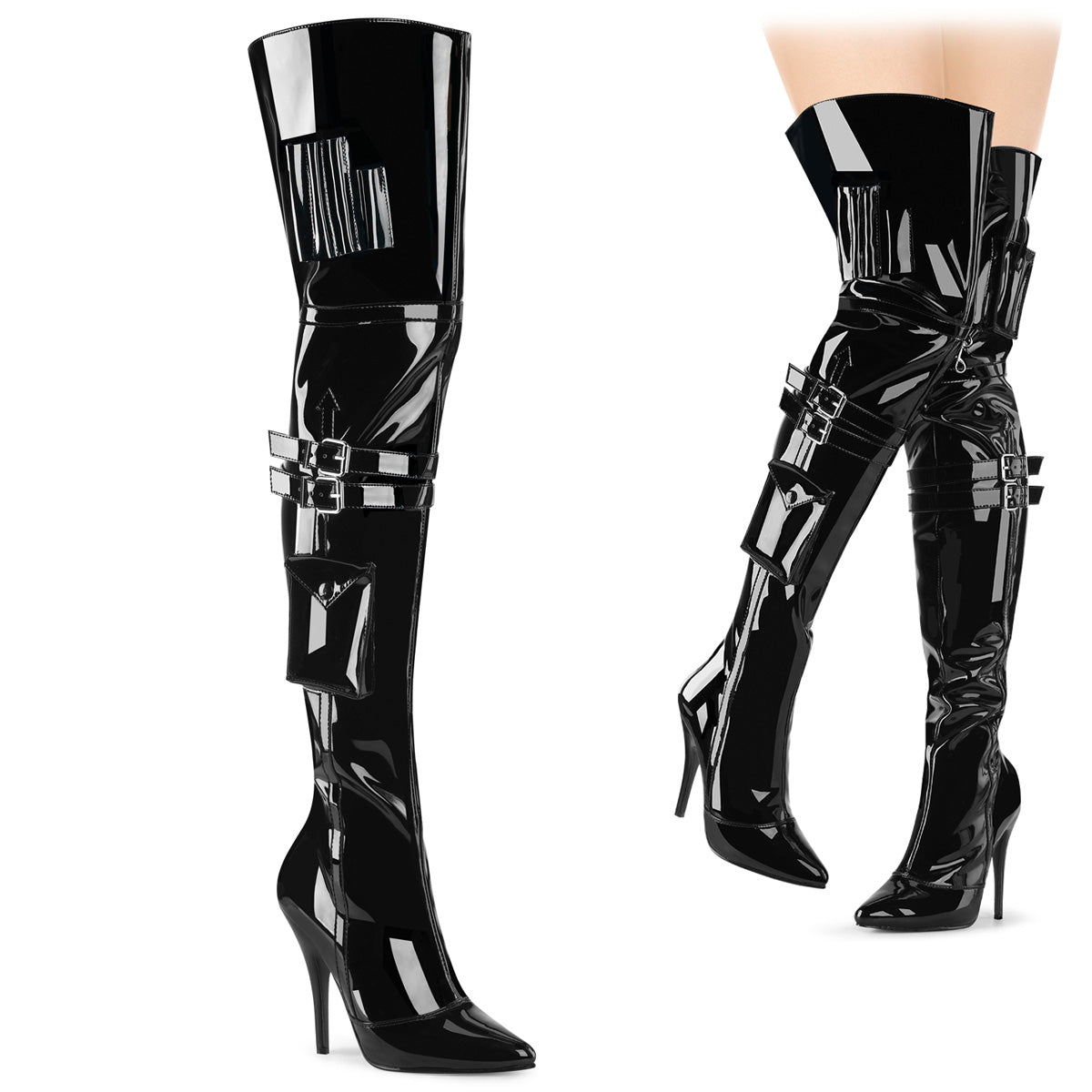 5 Inch Heel SEDUCE-3019 Black Patent 