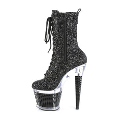 7 Inch Heel SPECTATOR-1040G Black Glitter